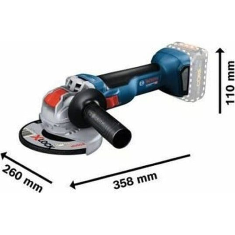 Bosch Szlifierka Bosch Bosch X-LOCK cordless angle grinder GWX 18V-10 Professional solo, 18V (blue/black, without battery and charger)