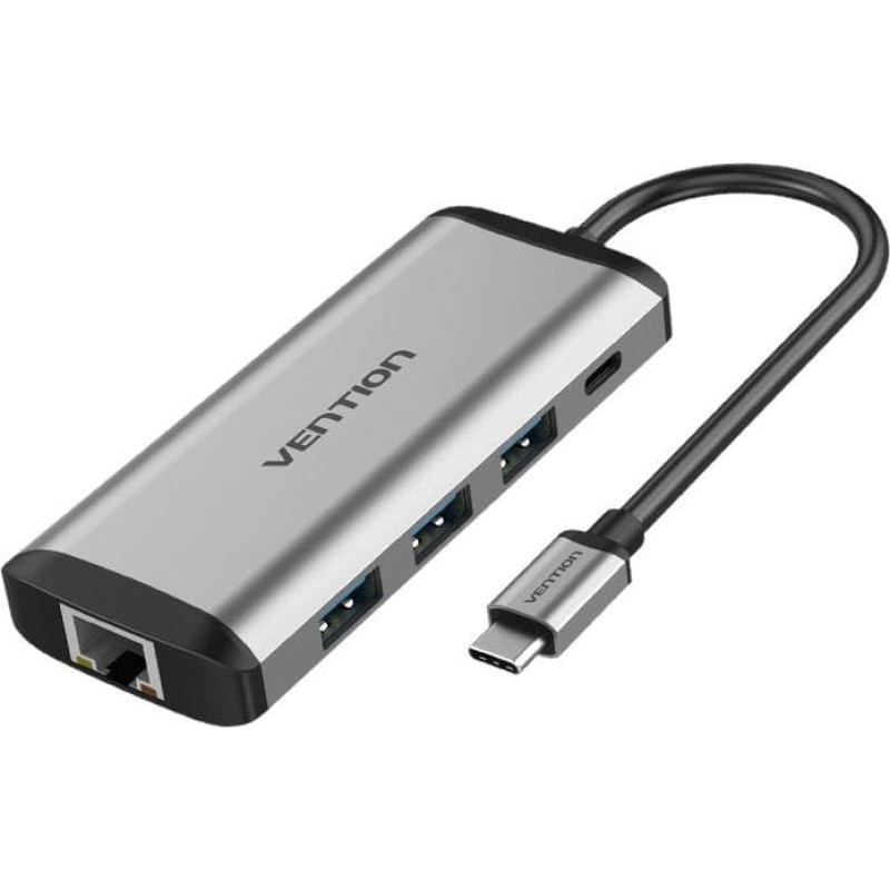 Vention Stacja/replikator Vention Stacja dokująca USB-C na USB-C, 3x USB3.0, PD 0,15m Vention THAHB szary