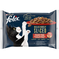 Purina Nestle FELIX Deliciously Sliced - wet cat food - 4x 80 g