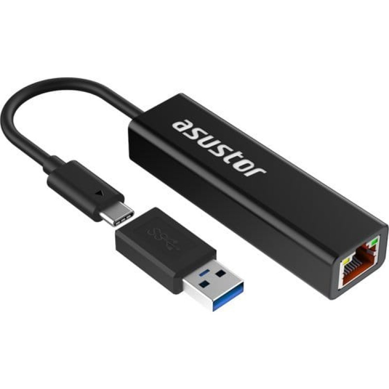 Asustor Adapter USB Asustor Asustor AS-U2.5G2, USB3.2 Gen 1 type-c to 2.5GBASE-T Adapter (with USB-C to A Adapter)