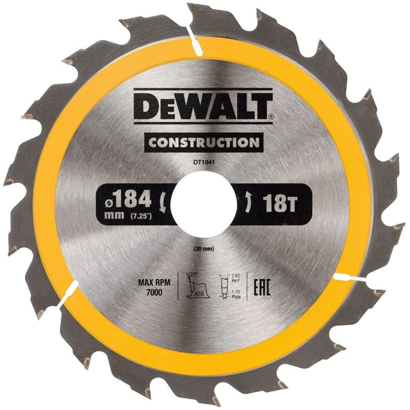 Dewalt Piła tarczowa 184x30mmx18z - DT1941-QZ