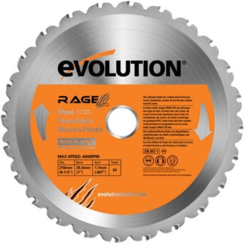 Evolution Piła widiowa TCT wielozadaniowa RAGE 210mm 24z (EVO-210-MULTI)