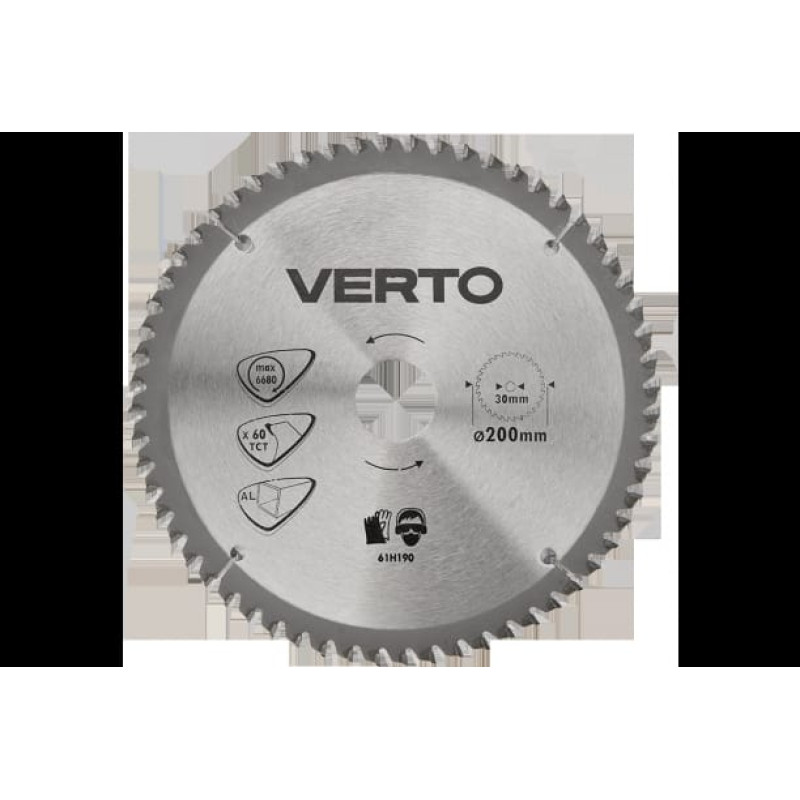 Verto Tarcza do aluminium widiowa 200x30mm 60 zębów 61H190