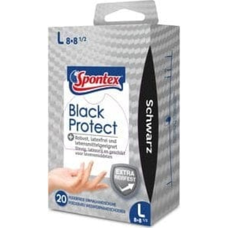 Spontex Spontex Black Protect 20 szt L rękawice nitrylowe