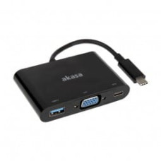 Akasa Stacja/replikator Akasa USB-C - VGA + USB-C + USB Czarny  (AK-CBCA02-15BK)