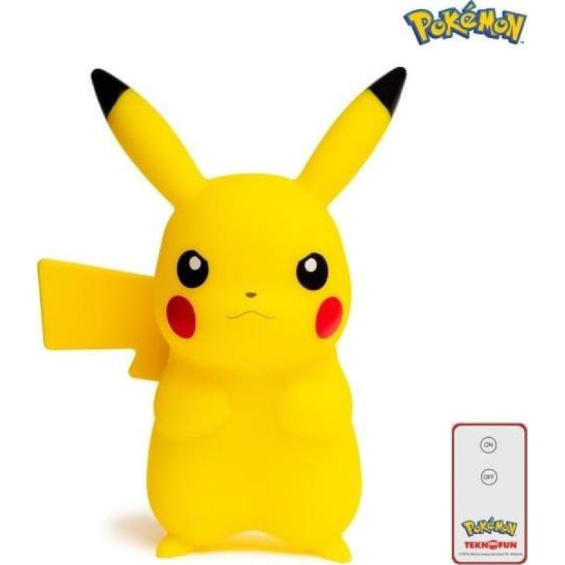 Teknofun Pokmon - PIKACHU LED Wyjątkowa lampa LED 3D w kształcie Pikachu o wysokości 25 cm - oficjalny licencjonowany produkt firmy The Pokmon Company.