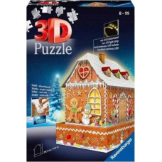 Ravensburger Puzzle 3D 216 Budynki nocą: Piernikowa Chatka