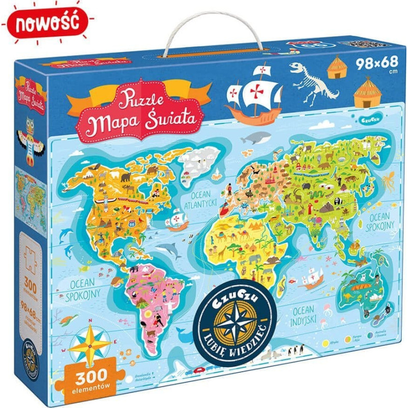 Czuczu CzuCzu Puzzle Mapa świata 300 elementów 7+