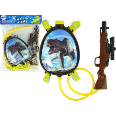 Import Leantoys Pistolet Na Wodę Brązowy Magazynek w Plecaku Szelki Dinozaury Niebieski