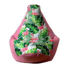 Go Gift Sako bag pouffe Pear print pink-flaming XXL 140 x 100 cm