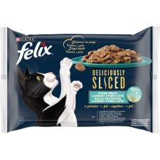 Purina Nestle FELIX Deliciously Sliced Fish - wet cat food - 4x 80 g