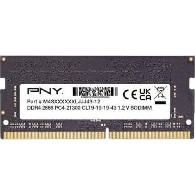 PNY Pamięć do laptopa PNY Pamięć notebookowa 8GB DDR4 2666MHz 21300 MN8GSD42666-SI BULK