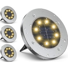 Saska Garden lampa solarna 8 LED SMD do wbicia w podłoże kpl. 4 szt.