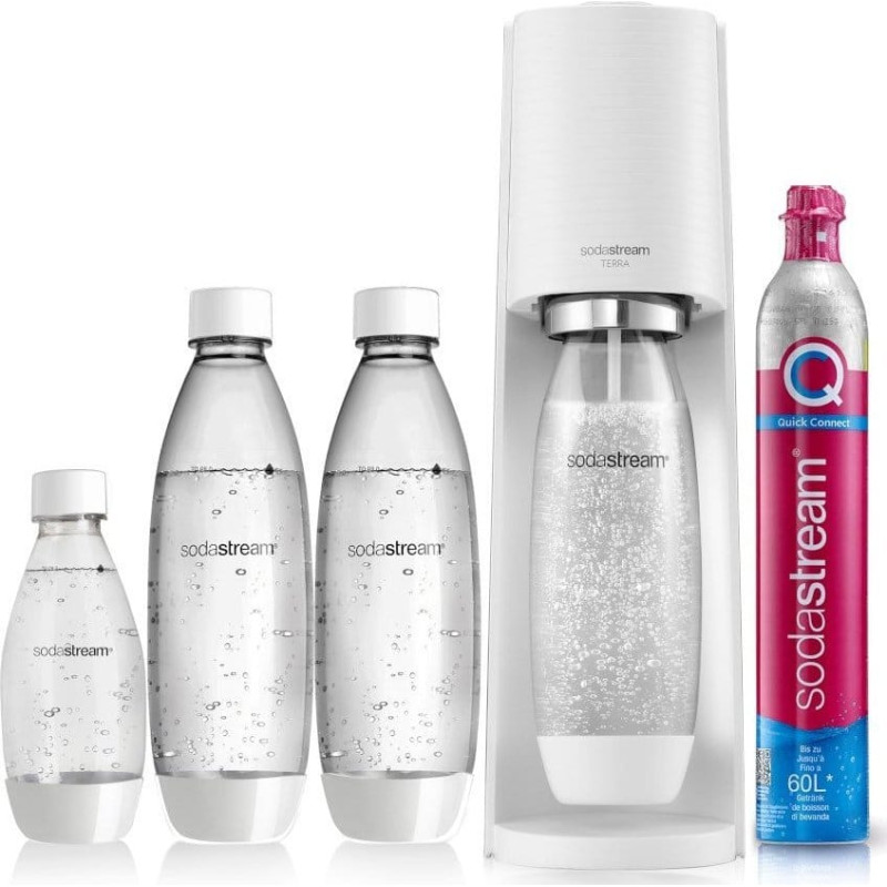 Sodastream Ekspres SodaStream biały, 2 butelki 1L + 1 butelka 0,5L + cylinder CO2