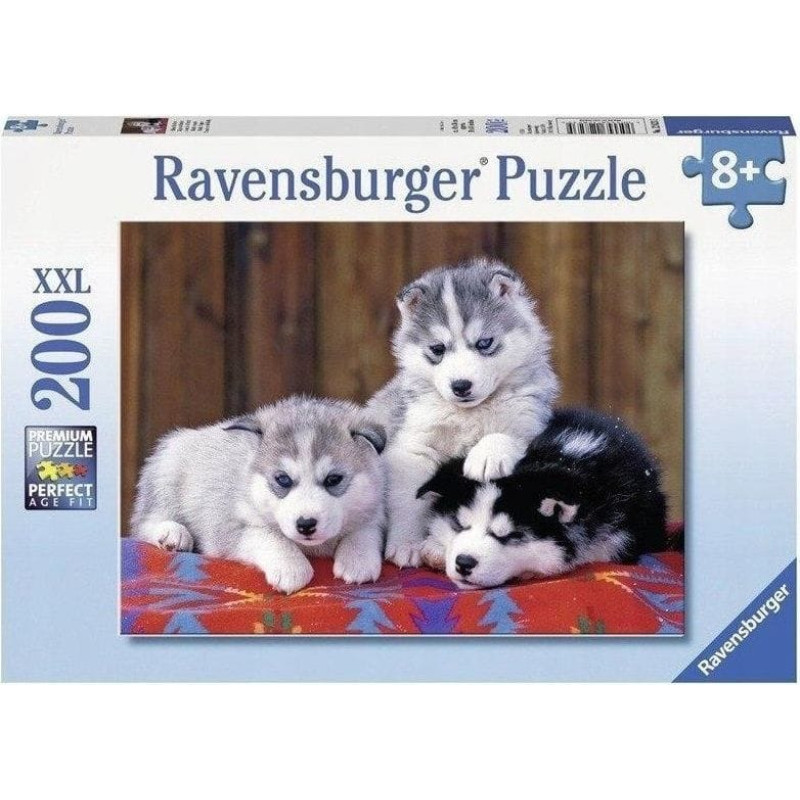 Ravensburger Puzzle 200 Szczenięta husky XXL