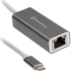 Silverstone Adapter USB SilverStone USB-C - RJ45 Szary  (40185)