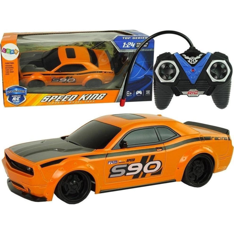 Leantoys Auto sportowe 1:24 zdalnie sterowane pomarańczowe