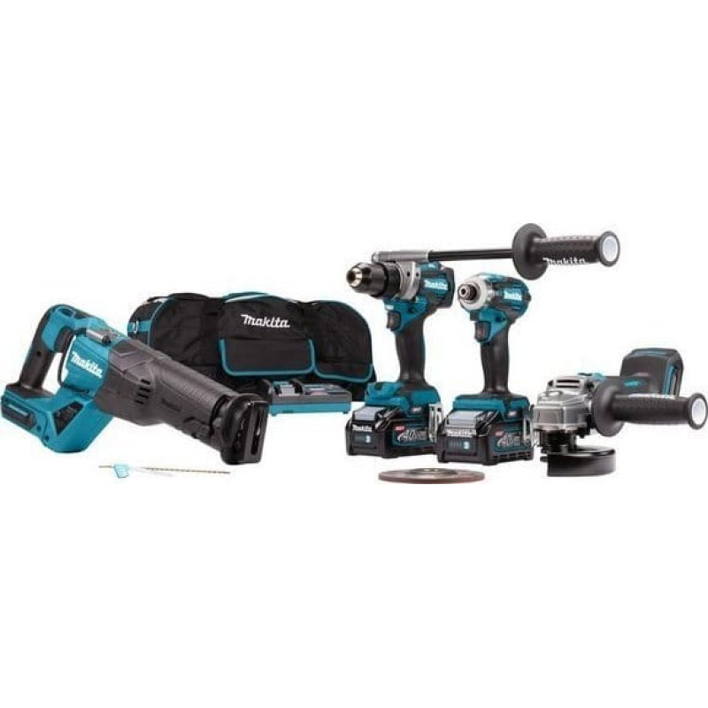 Makita Zestaw elektronarzędzi Makita ZESTAW COMBO 40V XGT DF001G+TD001G+GA005G+JR001G 2*4.0AH TOR