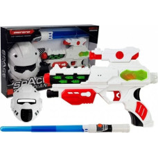 Leantoys Kosmiczny Pistolet Laserowy z Maską Miecz Świecący