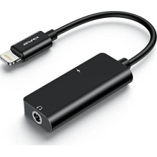 Awei Adapter USB Awei CL-121 Lightning - Jack 3.5mm + Lightning Czarny  (AWEI083BLK)