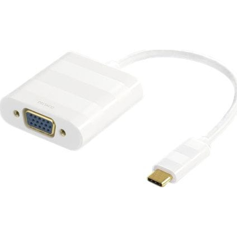 Deltaco Adapter USB Deltaco USB-C - VGA Biały  (USBC-VGA1)