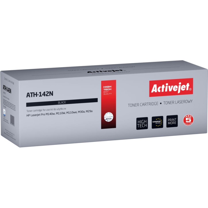 Activejet ATH-142N toner for HP printer, Replacement HP 142A W1420A; Supreme; 950 pages; black