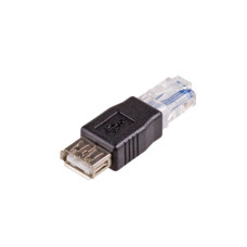 Akyga AK-AD-27 cable gender changer RJ45 USB 2.0 type A Black