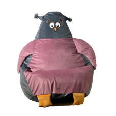 Go Gift Sako sack pouffe Sowa grey-pink L 105 x 80 cm