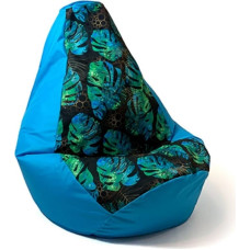 Go Gift Sako bag pouffe Pear print blue-monstera XL 130 x 90 cm