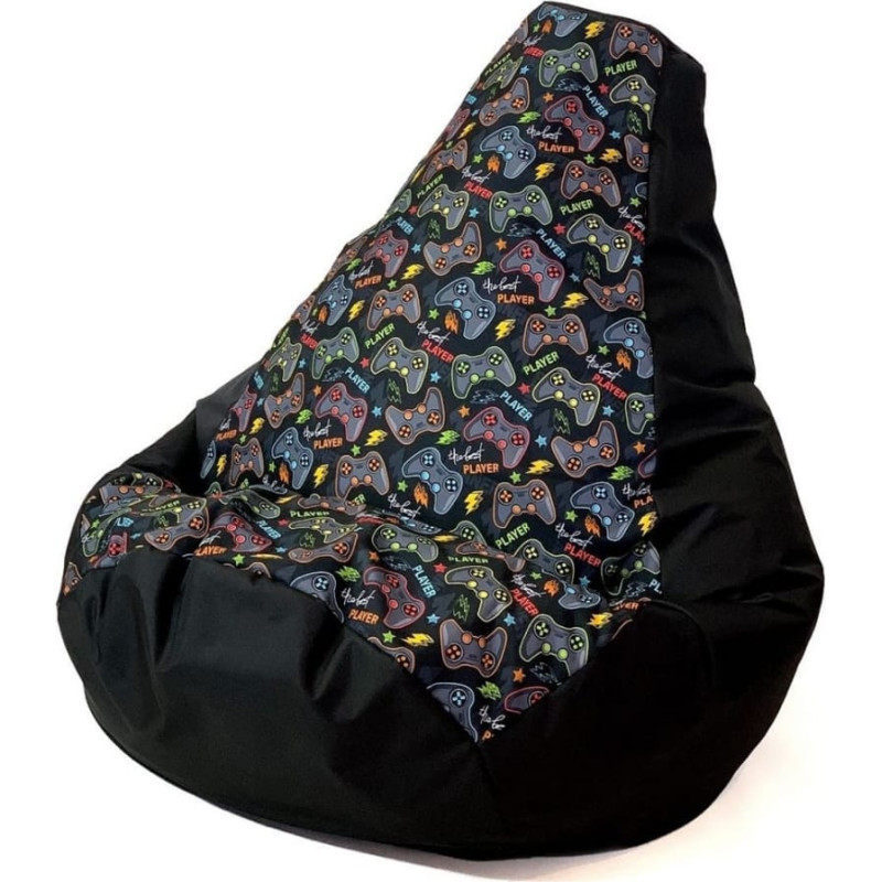 Go Gift Sako bag pouffe Pear print black-pad player XL 130 x 90 cm