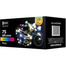 Emos Lampki choinkowe Emos Komplet choinkowy XMAS nano TIMER 2,4W 75LED 7,5m IP44 multikolor ZY1919T - ZY1919T