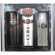 Cuba Black Zestaw dla mężczyzn EDT 100ml + 100ml Woda po goleniu + 200ml deodorant