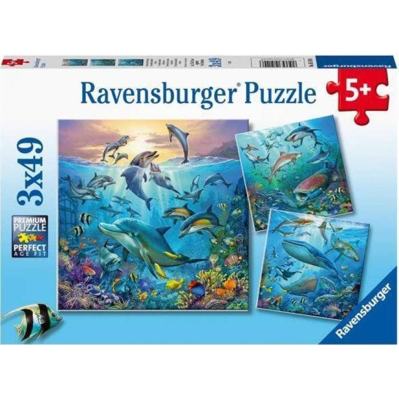 Ravensburger Puzzle 3x49 Podwodne życie