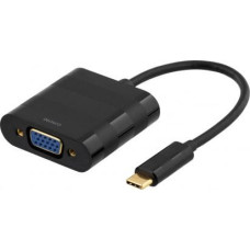 Deltaco Adapter USB Deltaco USB-C - VGA Czarny  (DELTACO USBC-1098 - ekstern videoadapt)