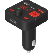 Savio FM transmitter, Bluetooth 5.3, QC 3.0 charger, LED display, Bass Boost, TR-15, black