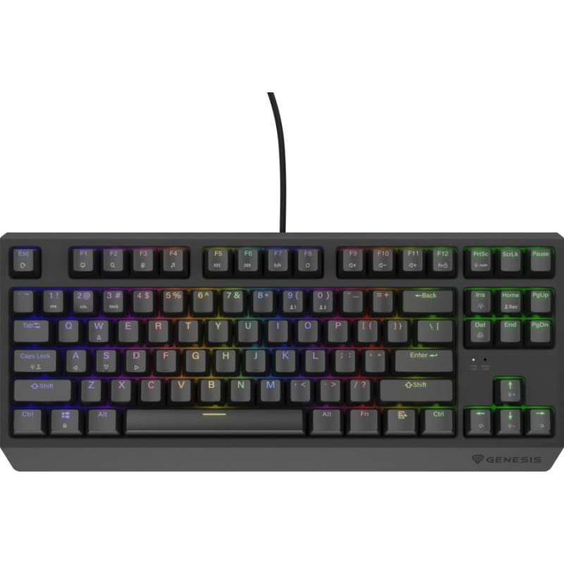 Genesis Klawiatura Genesis KLAWIATURA DLA GRACZY GENESIS THOR 230 TKL US RGB MECHANICZNA OUTEMU BROWN CZARNA HOT SWAP