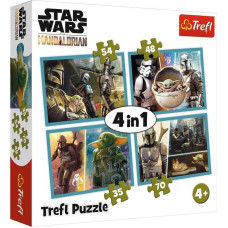 Trefl Puzzle 4w1 Mandalorian i jego świat Star Wars