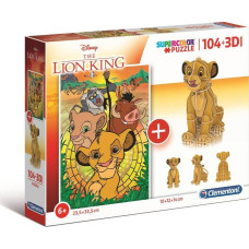 Clementoni Puzzle 104 3D model Król Lew