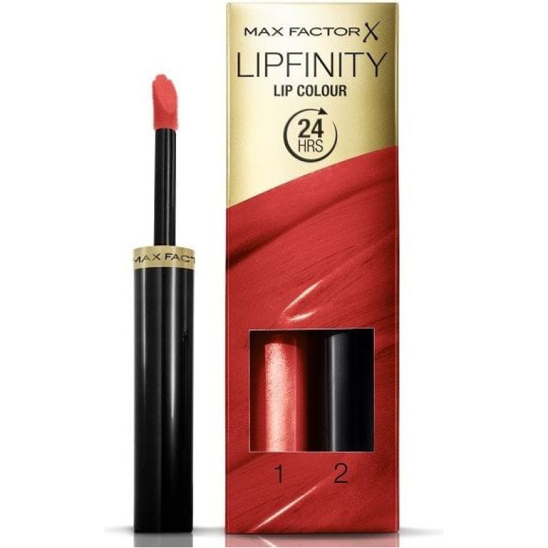 Max Factor SET Lipfinity Lip Colour pomadka do ust 125 So Glamorous 2,3ml + Top Coat 1,9g