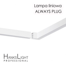 Hankslight Lampa sufitowa HanksLight Lampa LED HanksLight,white,liniowa,alu,zwiesz,wtyczka-opcja łączenia,1200mm,down36W,4000K