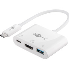 Goobay Stacja/replikator Goobay USB-C - HDMI + USB-C + USB Biały  (62104)