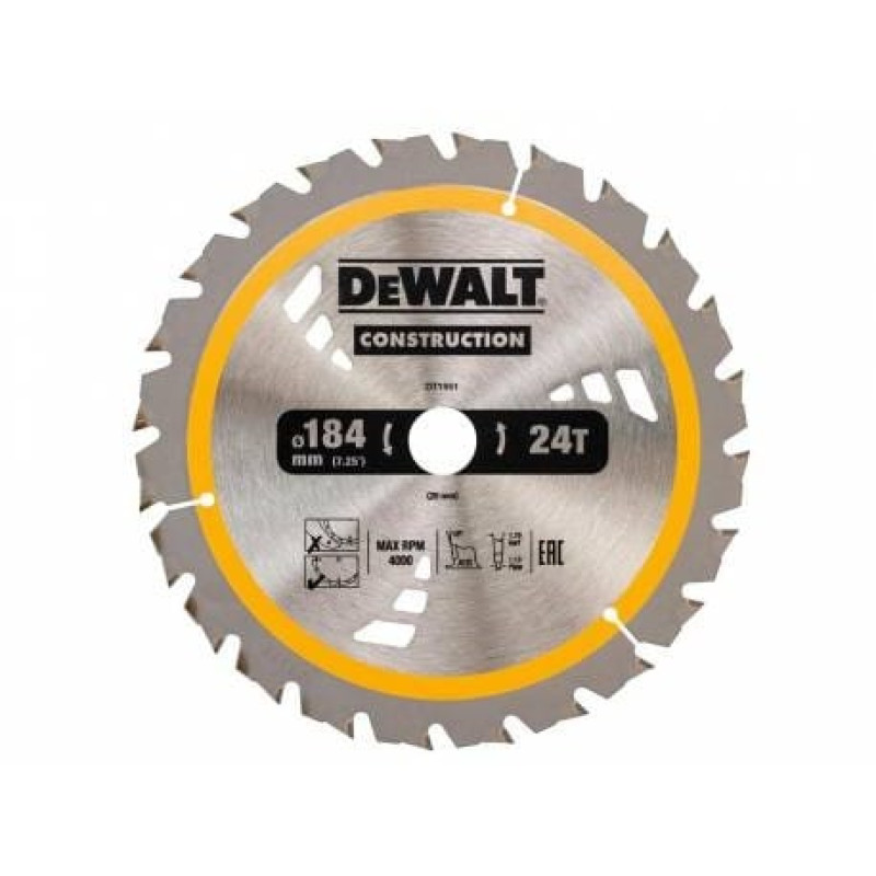 Dewalt Piła tarczowa 184x20mmx24z - DT1951-QZ