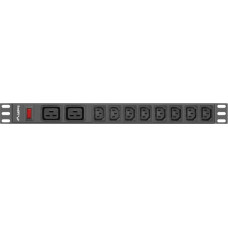 Lanberg POWER STRIP PDU RACK (1U, 16A,2XC19,8XC13)