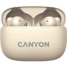 Canyon Słuchawki Canyon CANYON OnGo TWS-10 ANC+ENC, Bluetooth Headset, microphone, BT v5.3 BT8922F, Frequence Response:20Hz-20kHz, battery Earbud 40mAh*2+Charging case 500mAH, type-C cable length 24cm,size 63.97*47.47*26.5mm 42.5g, Beige