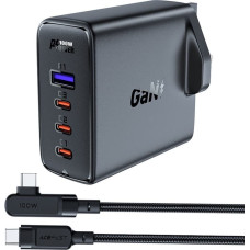 Acefast Ładowarka Acefast Szybka ładowarka GaN UK Acefast A40 100W PD 3x USB-C 1x USB-A - czarna