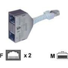 Metz RJ-45/2x RJ-45, srebrny (130548-03-E)