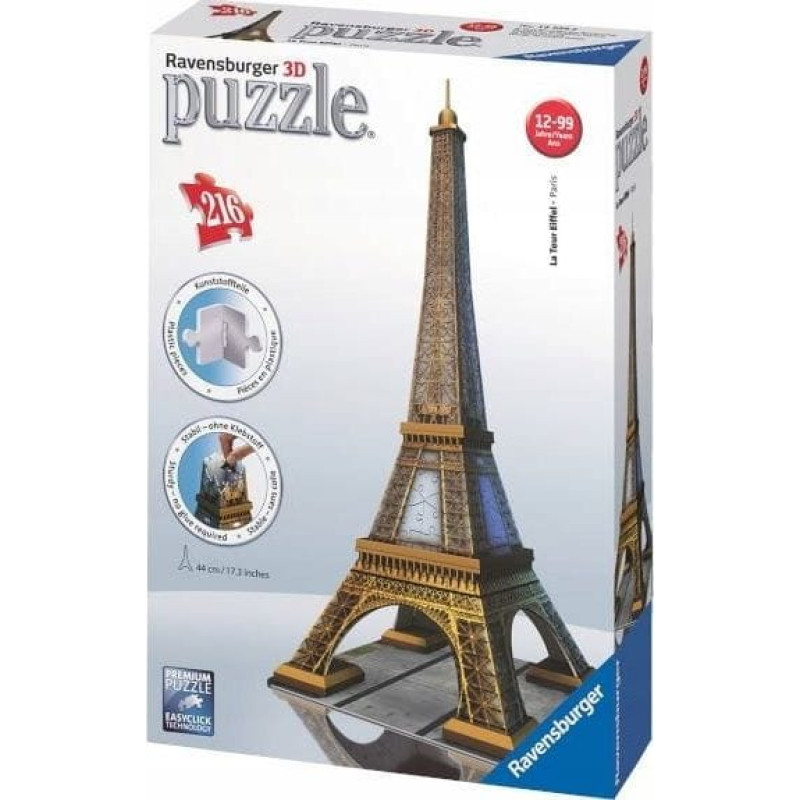 Ravensburger Puzzle 216 Elementów 3D Wieża Eifla