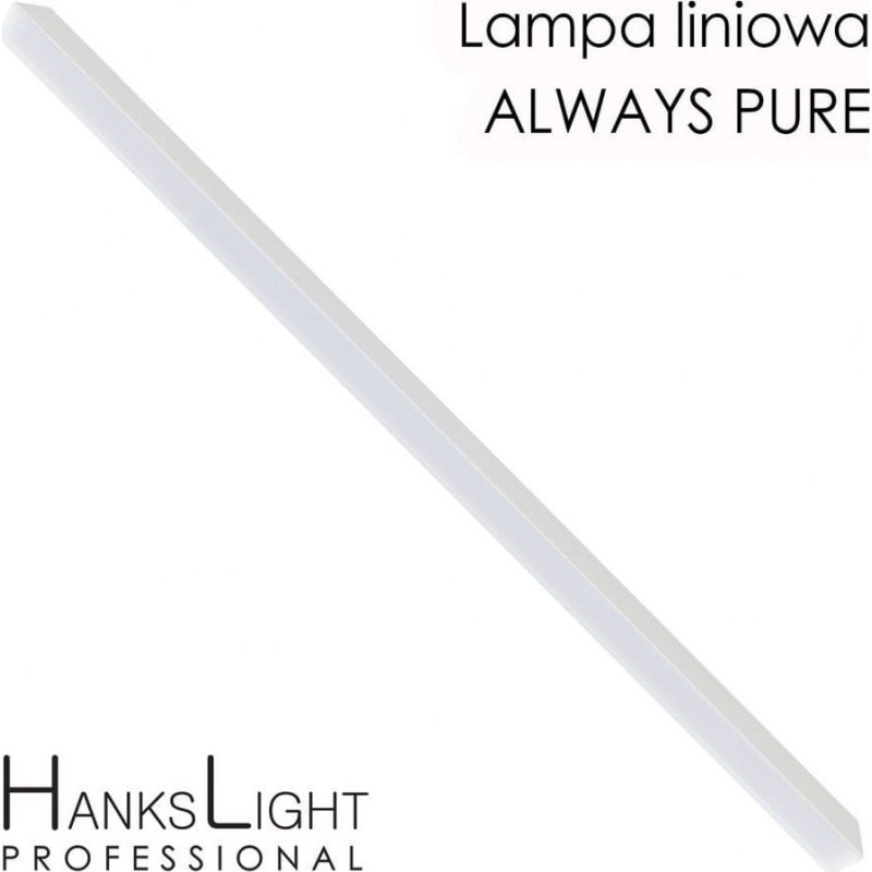 Hankslight Lampa sufitowa HanksLight Lampa LED HanksLight,white,liniowa,alu,zwiesz,1200mm,down36W,4000K