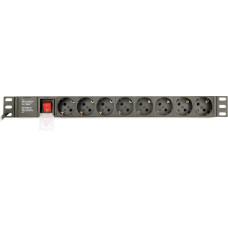 Gembird EnerGenie EG-PDU-014 Rack Power Distribution Unit (8 Schuko sockets, 1U, 16A, Schuko plug, 3m, black color)