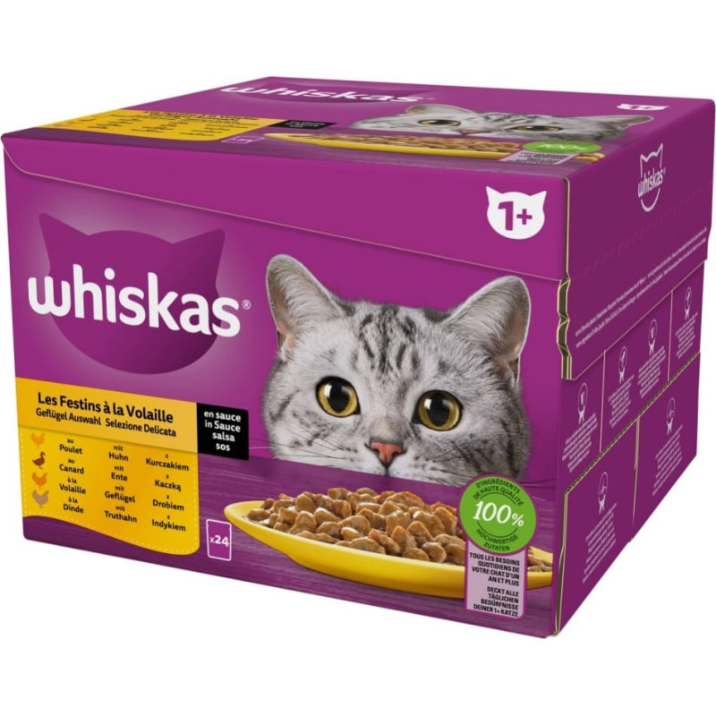 Whiskas Poultry Feast  - wet cat food - 24x85 g